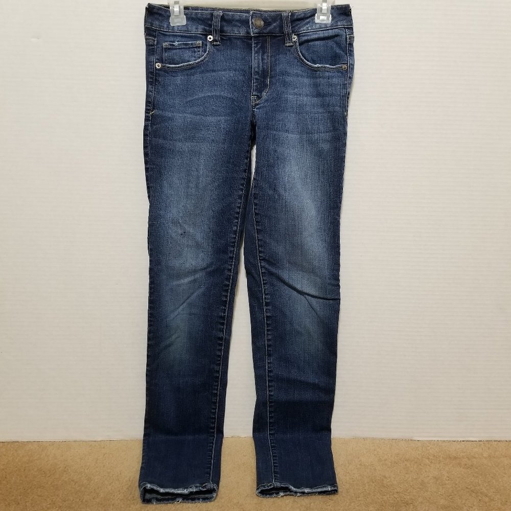 American Eagle jeans 2L Long Tall skinny denim diy paint splatter whiskered